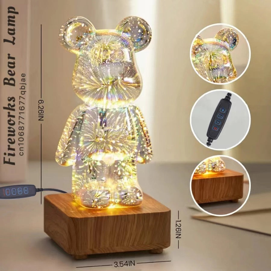 3D LED Fireworks Twinkle Bear Lamp™