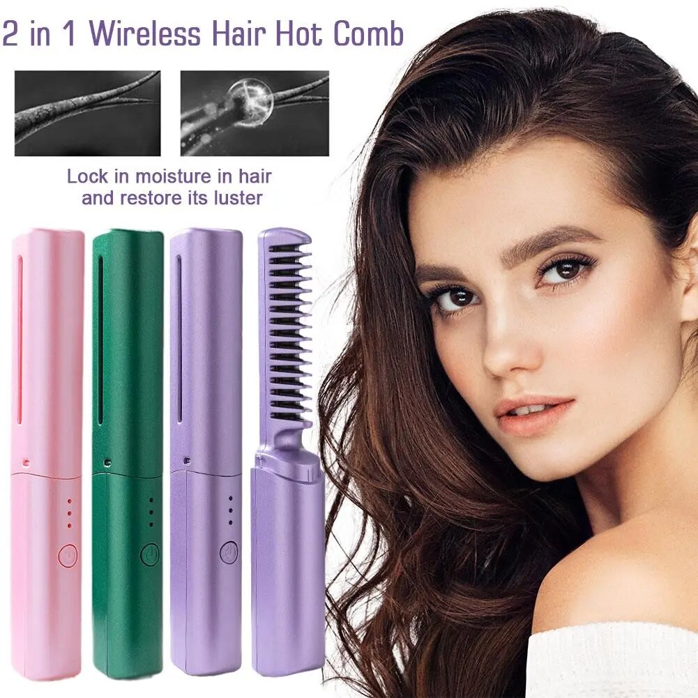 SilkyLocks™ Mini Travel Cordless Hair Straightening Comb