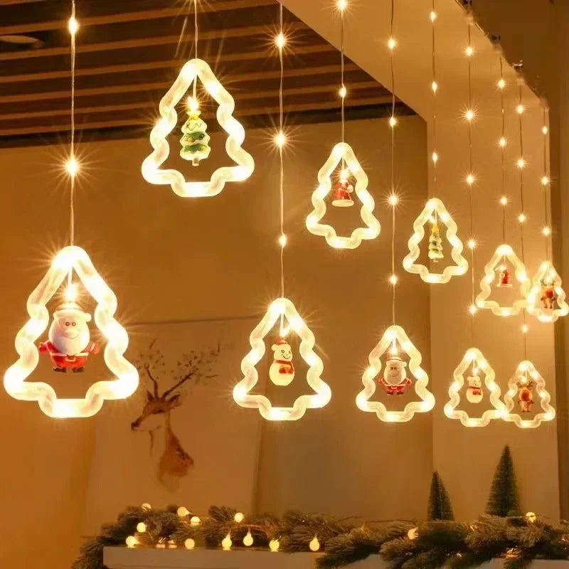 Whimsical Touch Christmas Curtain String LED Lights