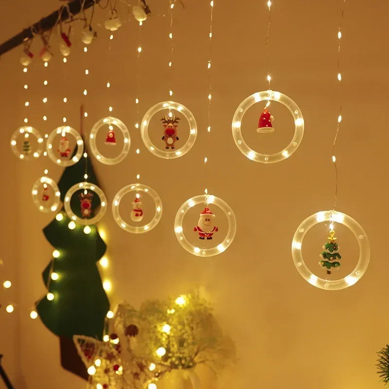 Whimsical Touch Christmas Curtain String LED Lights